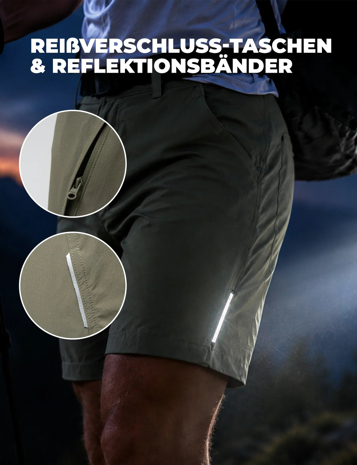 ROCKBROS Herren Sommer Shorts Army Grün