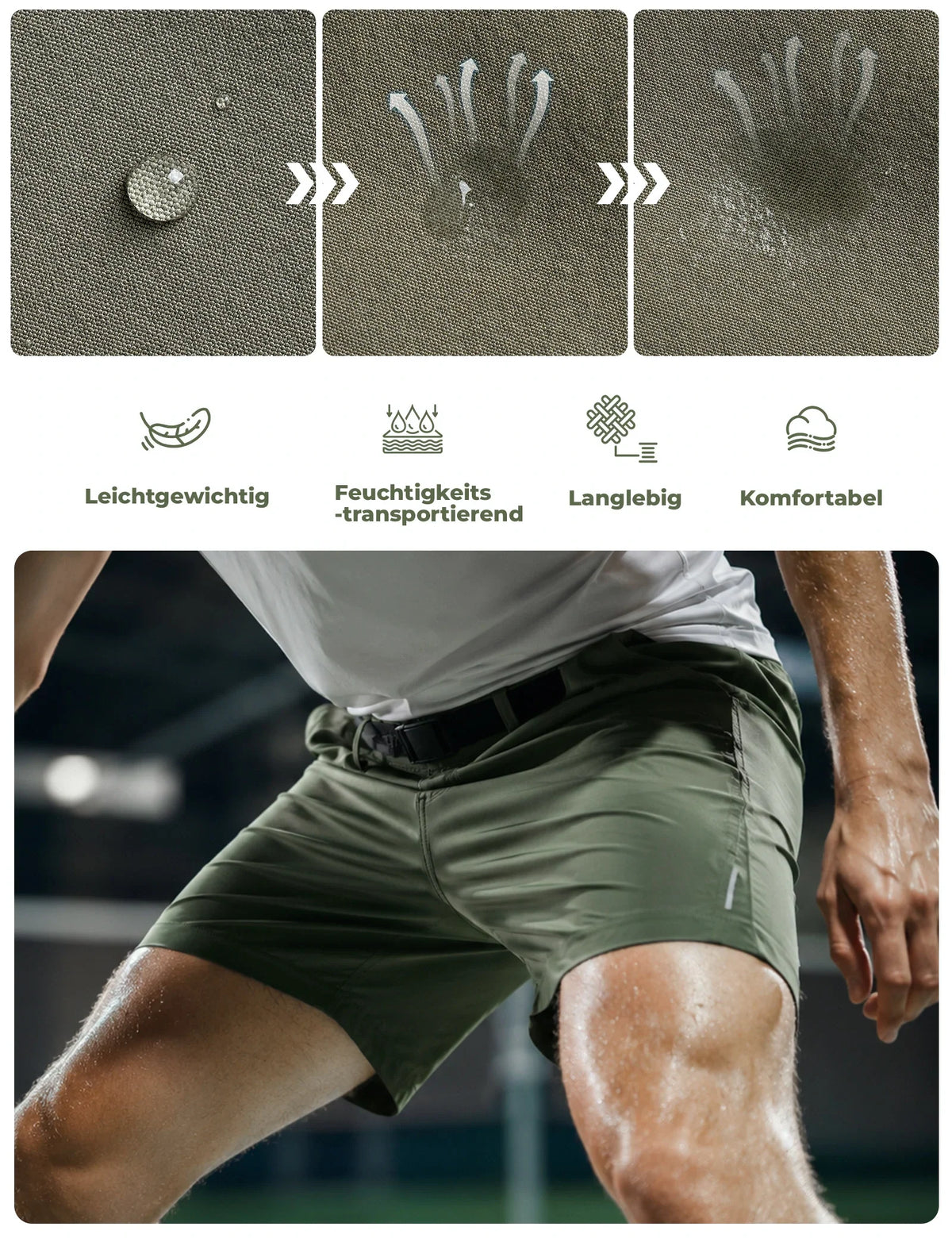 ROCKBROS Herren Sommer Shorts Army Grün