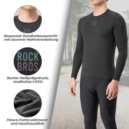 ROCKBROS Langarm Ärmel Radtrikot Herren, Warm Fahrradtrikot Bekleidung Atmungsaktiv