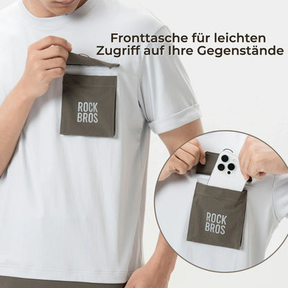 ROCKBROS Mountainbike Radtrikot Kurzarm Herren mit Magnet Brusttasche