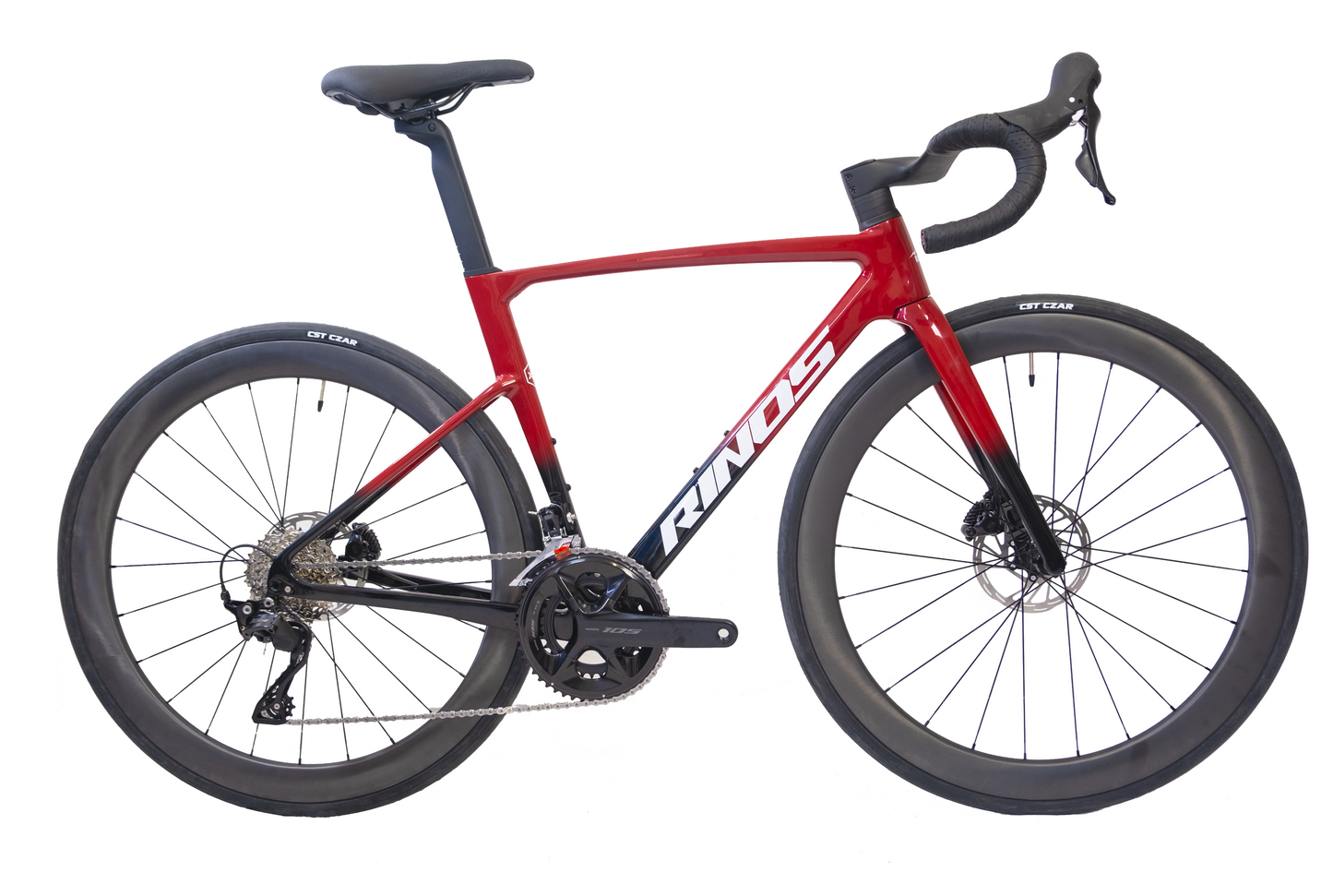 RINOS Carbon Rennrad 700C Shimano 105 R7120 24 Gänge Odin 4.1 mit Carbon Laufrädern