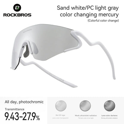 ROCKBROS Photochrome Fahrradbrille mit UV400 Schutz