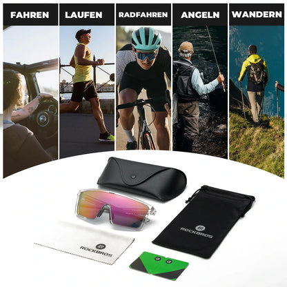 ROCKBROS Polarisiert Fahrradbrille, UV400 mit TR90 Rahmen