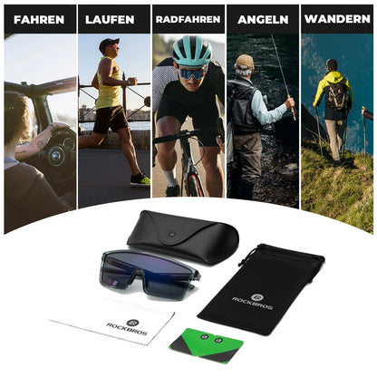 ROCKBROS Polarisiert Fahrradbrille, UV400 mit TR90 Rahmen