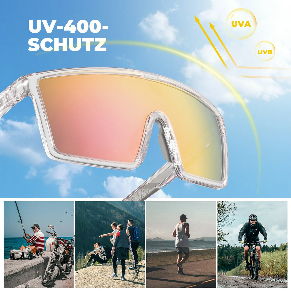 ROCKBROS Polarisiert Fahrradbrille, UV400 mit TR90 Rahmen