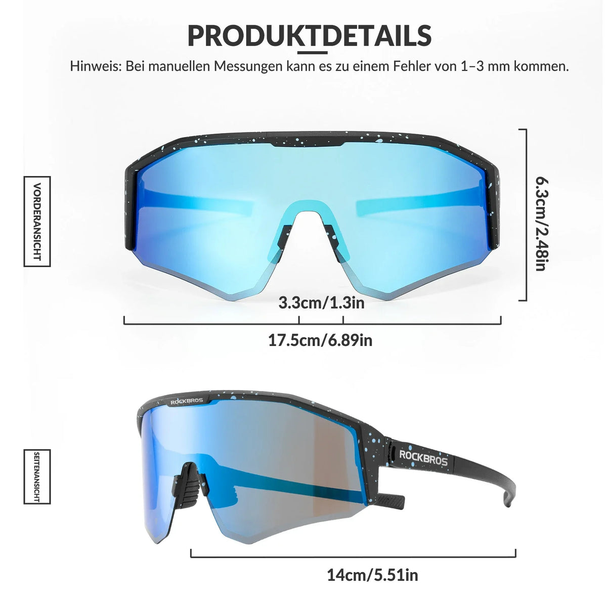 ROCKBROS Polarisierte Fahrradbrille mit Verstellbaren Bügeln