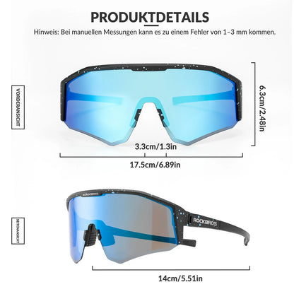 ROCKBROS Polarisierte Fahrradbrille mit Verstellbaren Bügeln