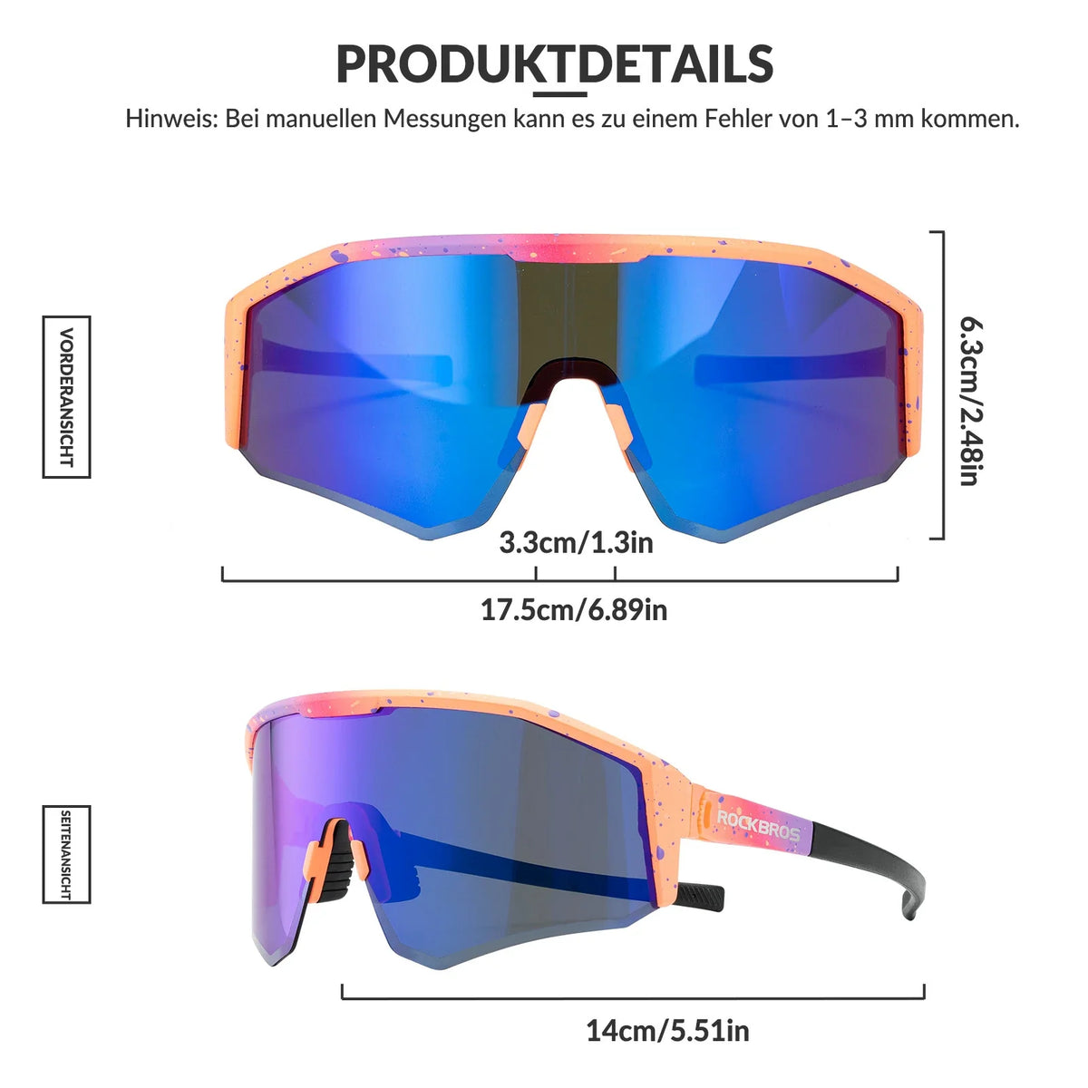 ROCKBROS Polarisierte Fahrradbrille mit Verstellbaren Bügeln