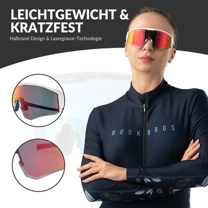 ROCKBROS Polarisierte Fahrradbrille mit Verstellbaren Bügeln