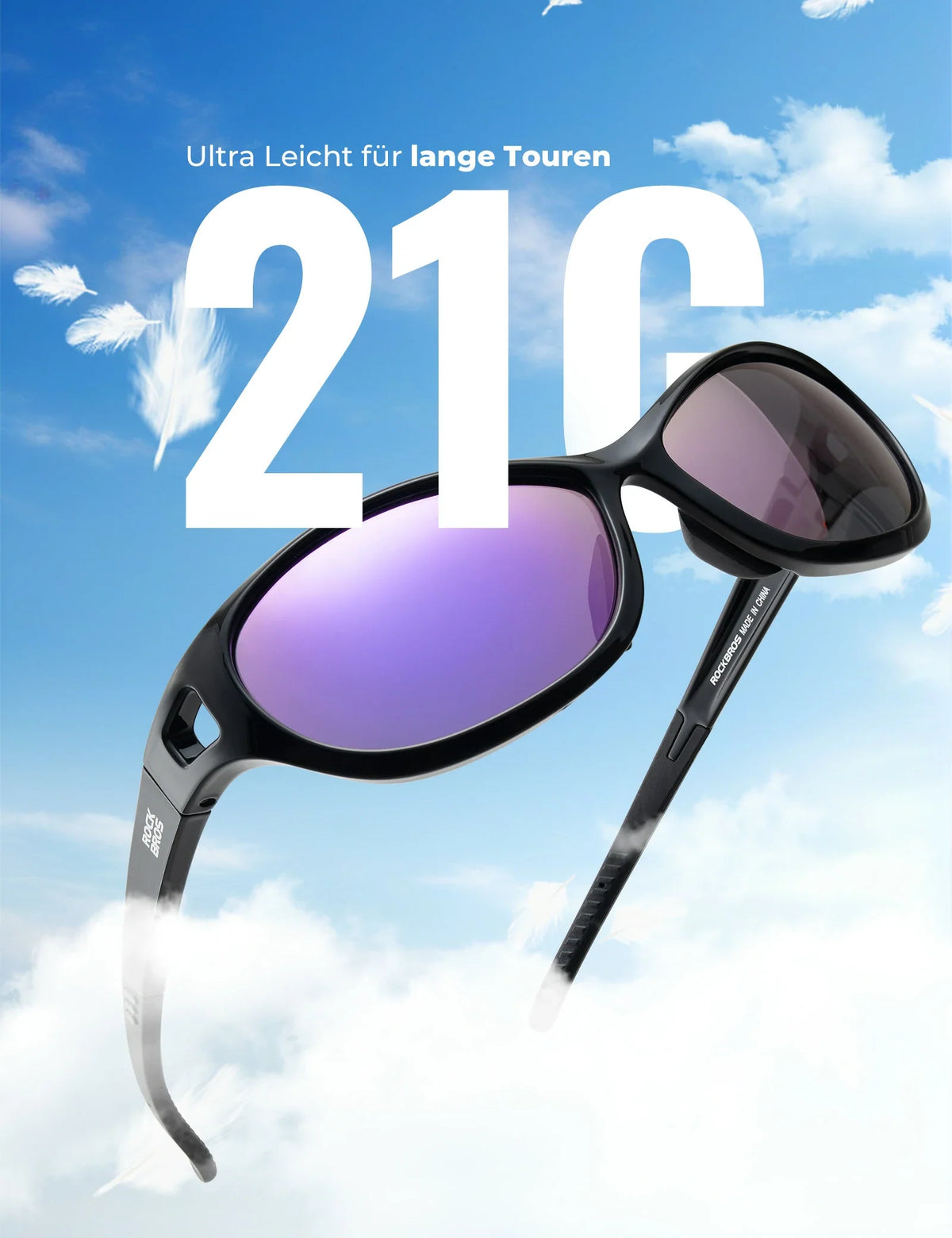 ROCKBROS Polarisierte Sportsonnenbrille SP394 Ultralight & UV400