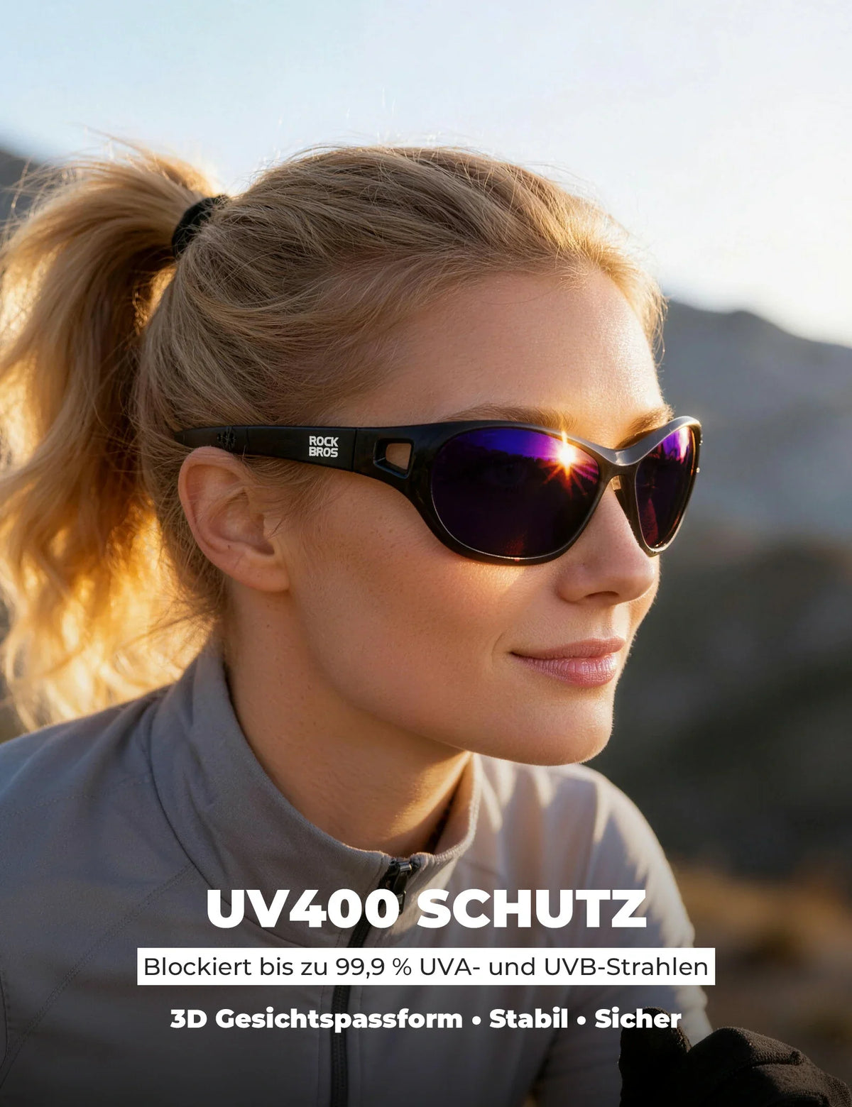 ROCKBROS Polarisierte Sportsonnenbrille SP394 Ultralight & UV400