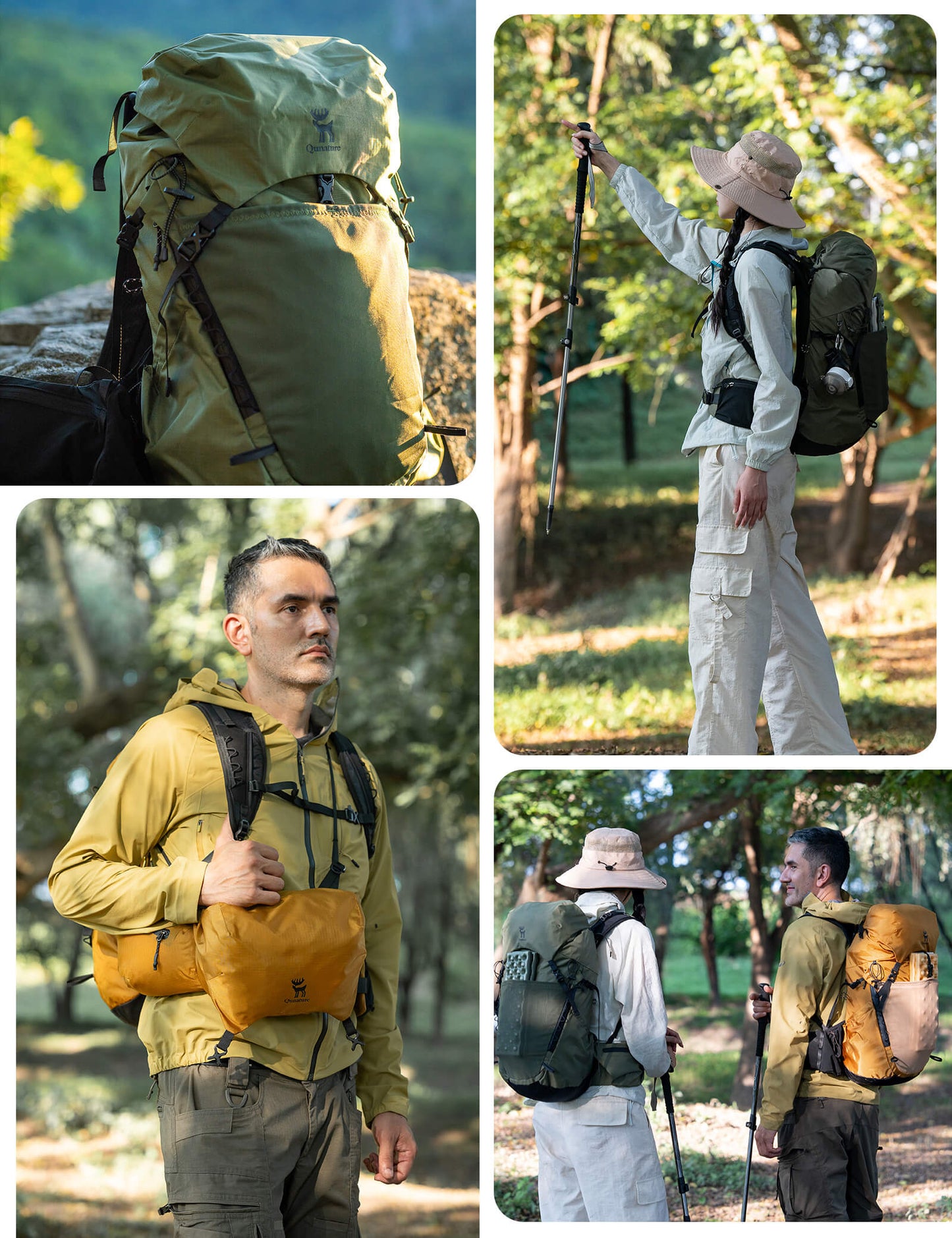 25L Wanderrucksack atmungsaktiv - mit abnehmbarer Tasche & Seitenzugang Qunature