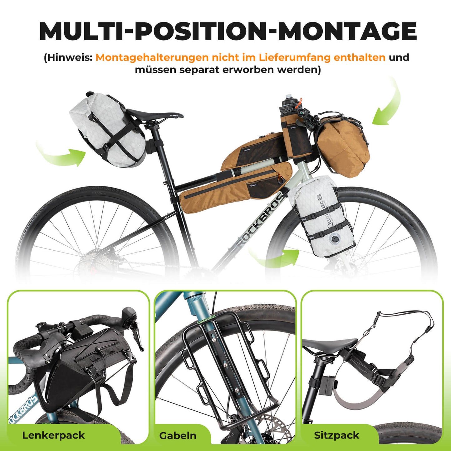 Lenkertasche 6L/12L Wasserdicht & Leicht für Fahrrad und Outdoor Qunature
