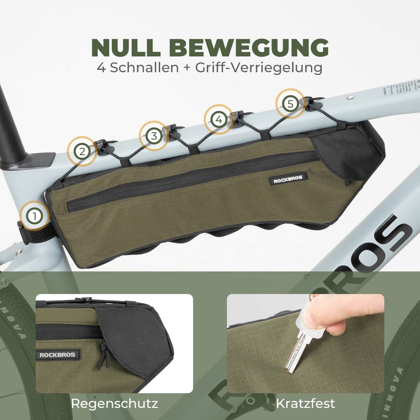 Fahrrad Rahmentasche Dreiecktasche 1.9L Ultradünn & Schnellzugriff ROCKBROS