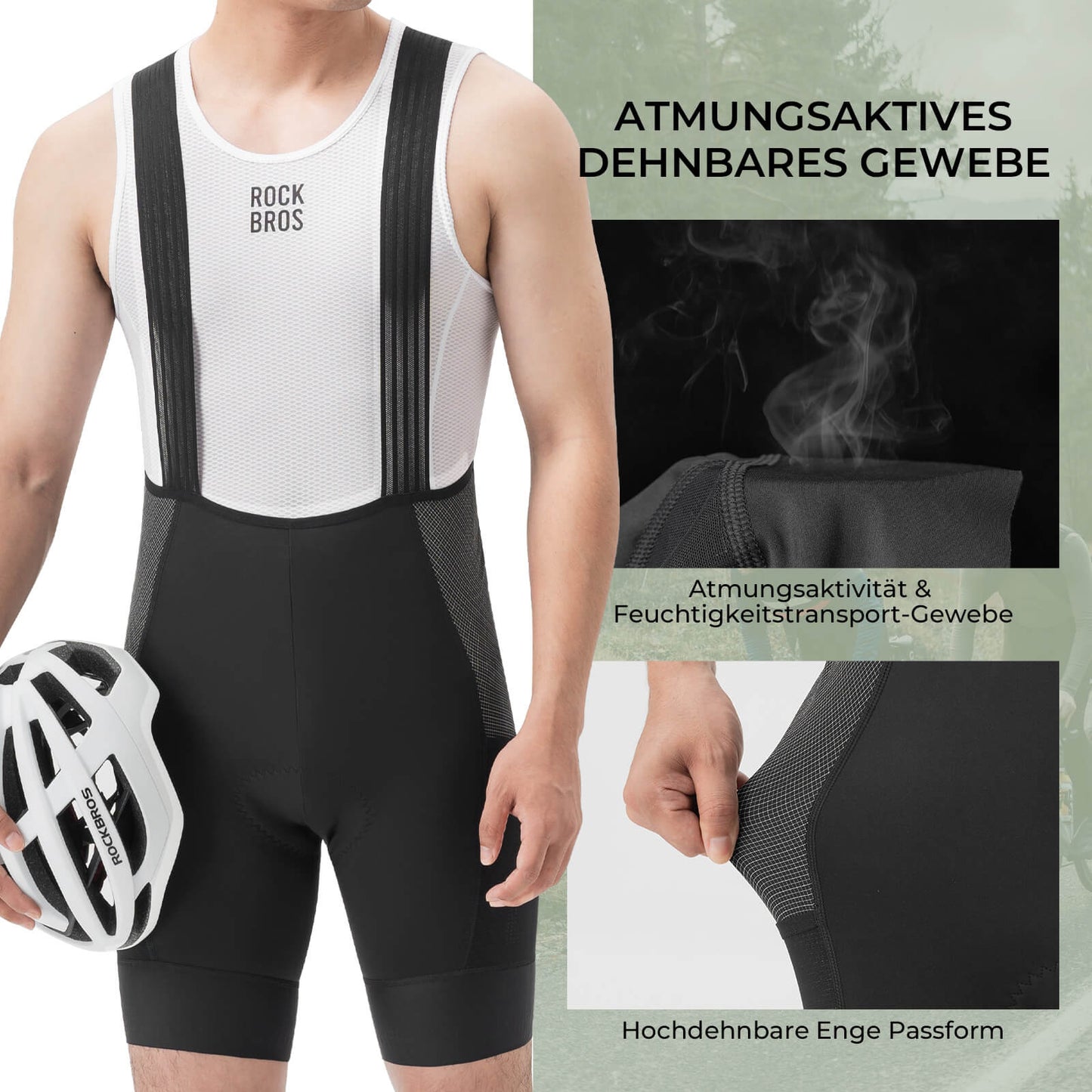 Fahrrad Trägerhose Hochfest & Atmungsaktiv mit 5 Taschen ROCKBROS