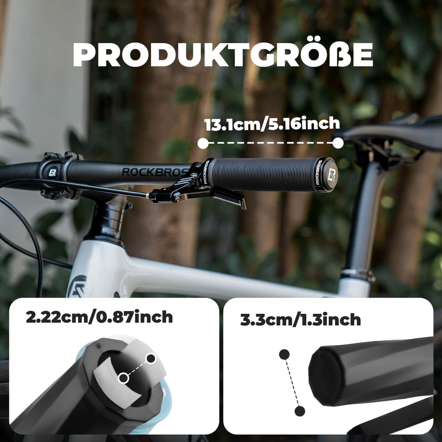 Fahrradgriffe rutschfest Doppelverschluss 22,2mm ROCKBROS