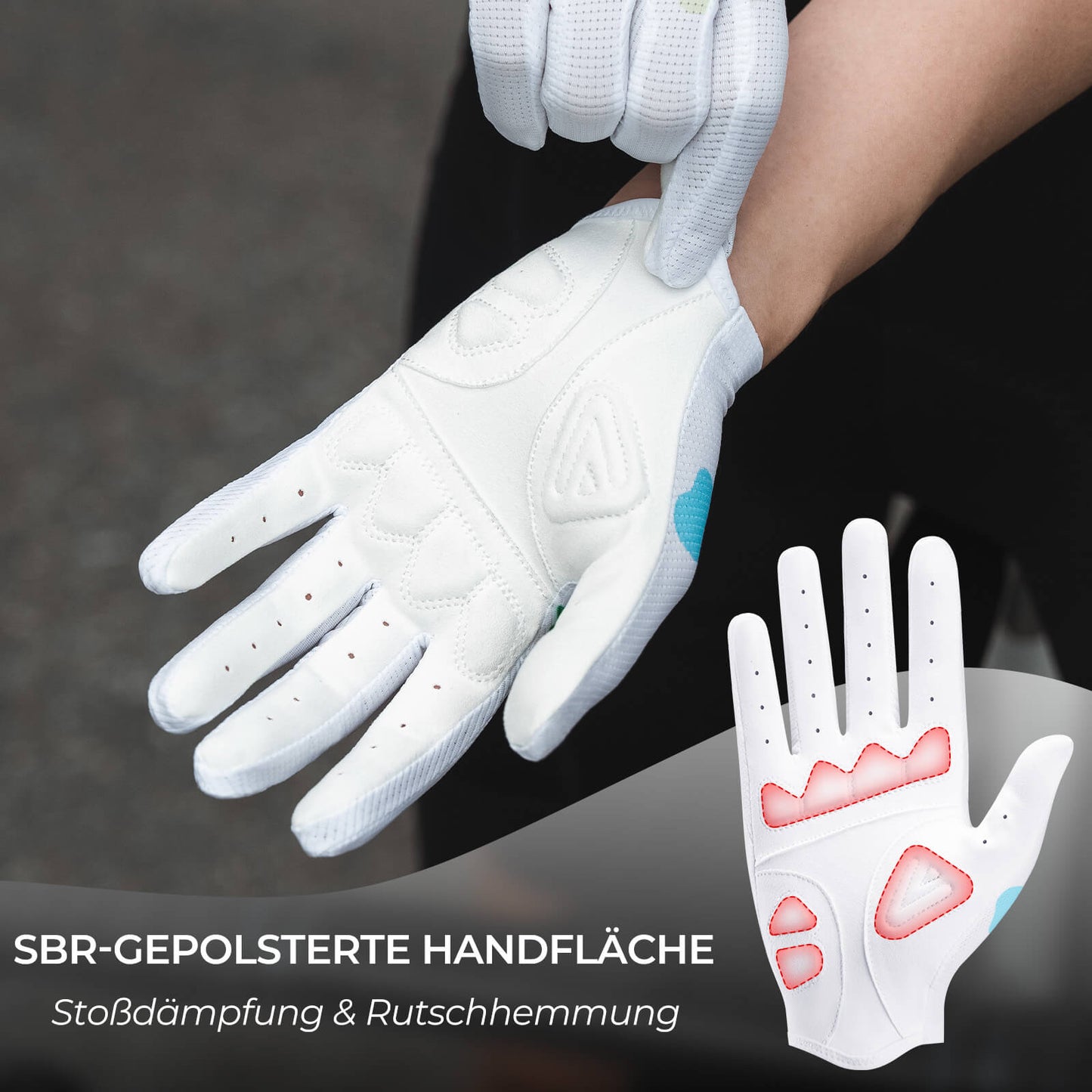 Fahrradhandschuhe SBR-Polsterung Atmungsaktiv Hochflexibel ROCKBROS