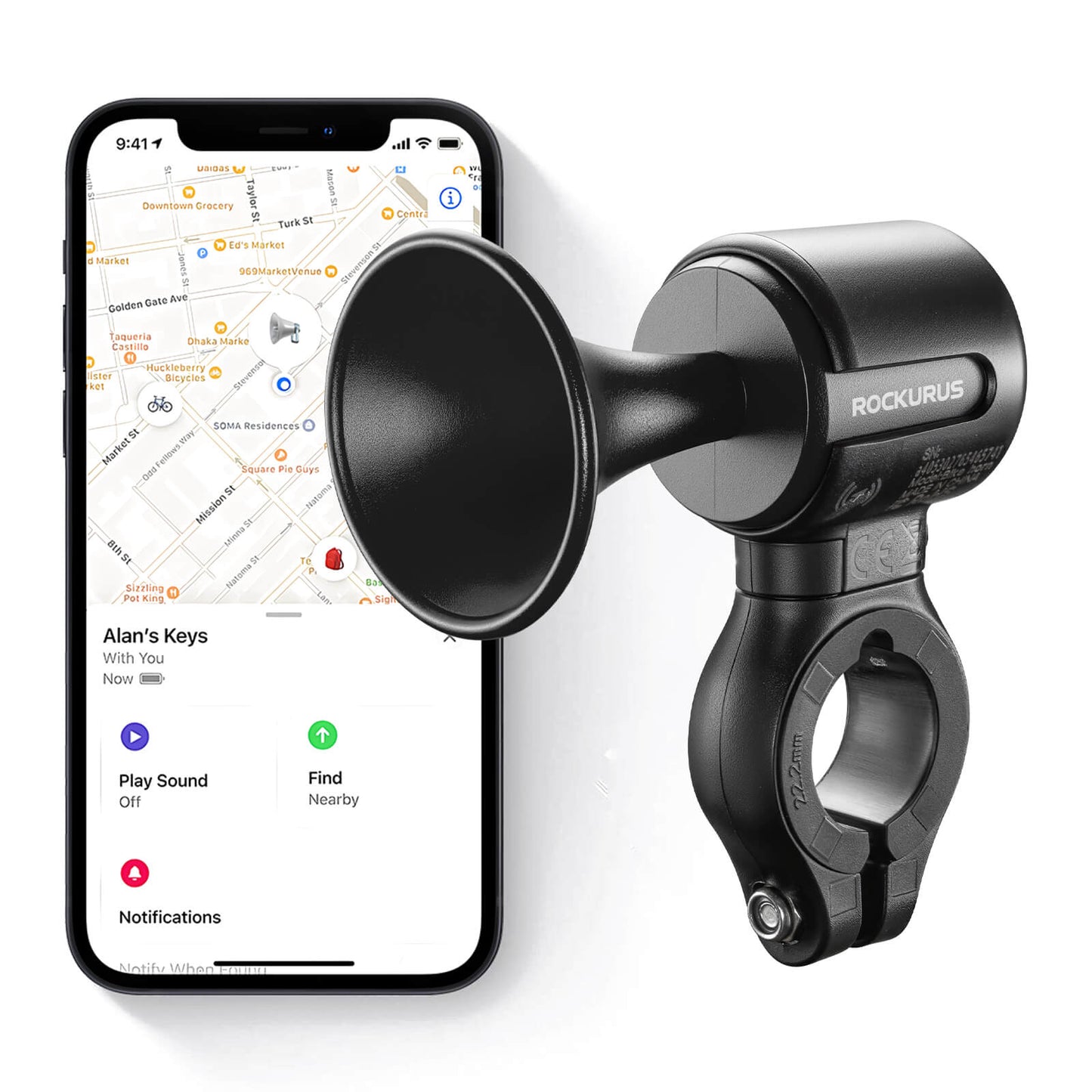 Fahrradklingel Elektrisch 120dB Ton IPX5 Wasserschutz Smartphone Tracking ROCKBROS