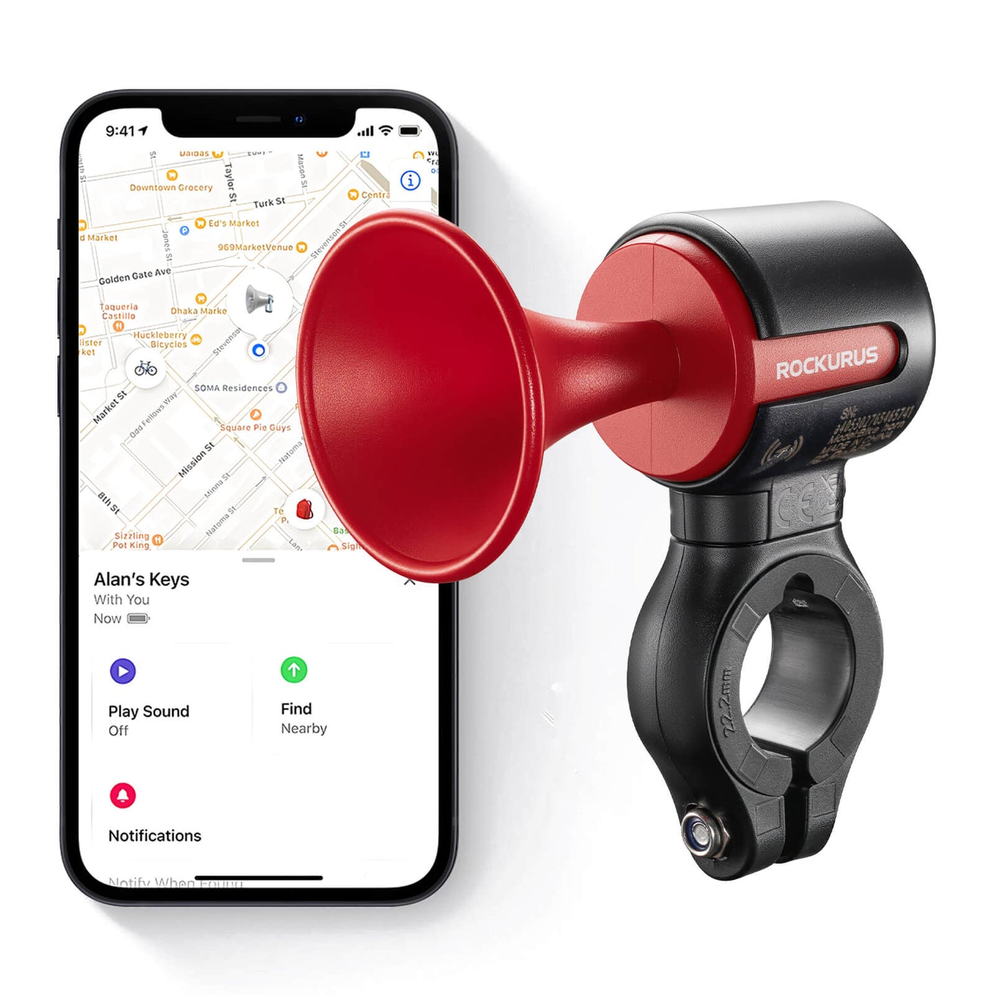 Fahrradklingel Elektrisch 120dB Ton IPX5 Wasserschutz Smartphone Tracking ROCKBROS