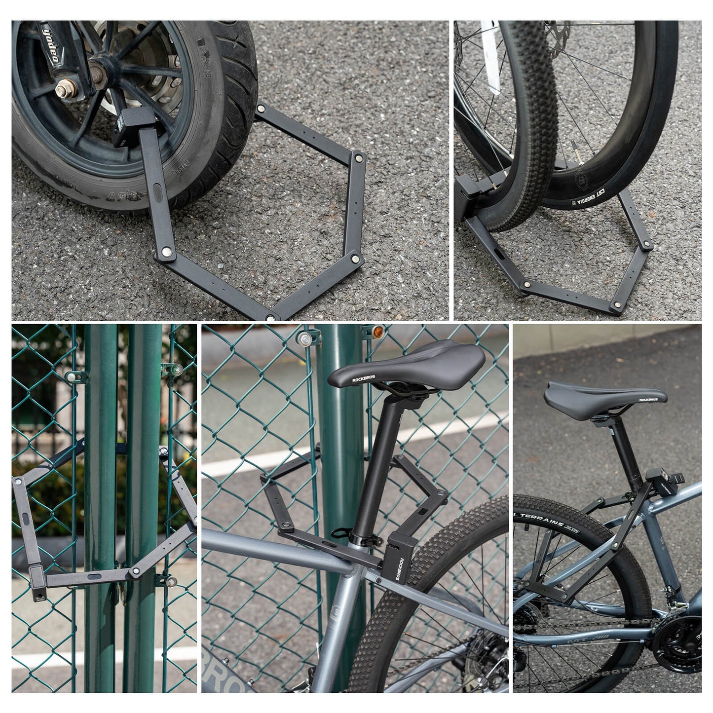 Faltschloss Fahrradschloss 104 cm Faltbares ROCKBROS