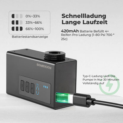 MINI Elektrische Fahrradpumpe Tragbar AS240 Pro ROCKBROS