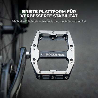 Pedale mit Anti-Rutsch-Stiften - Breite Plattform & Chrom-Molybdän-Achse ROCKBROS