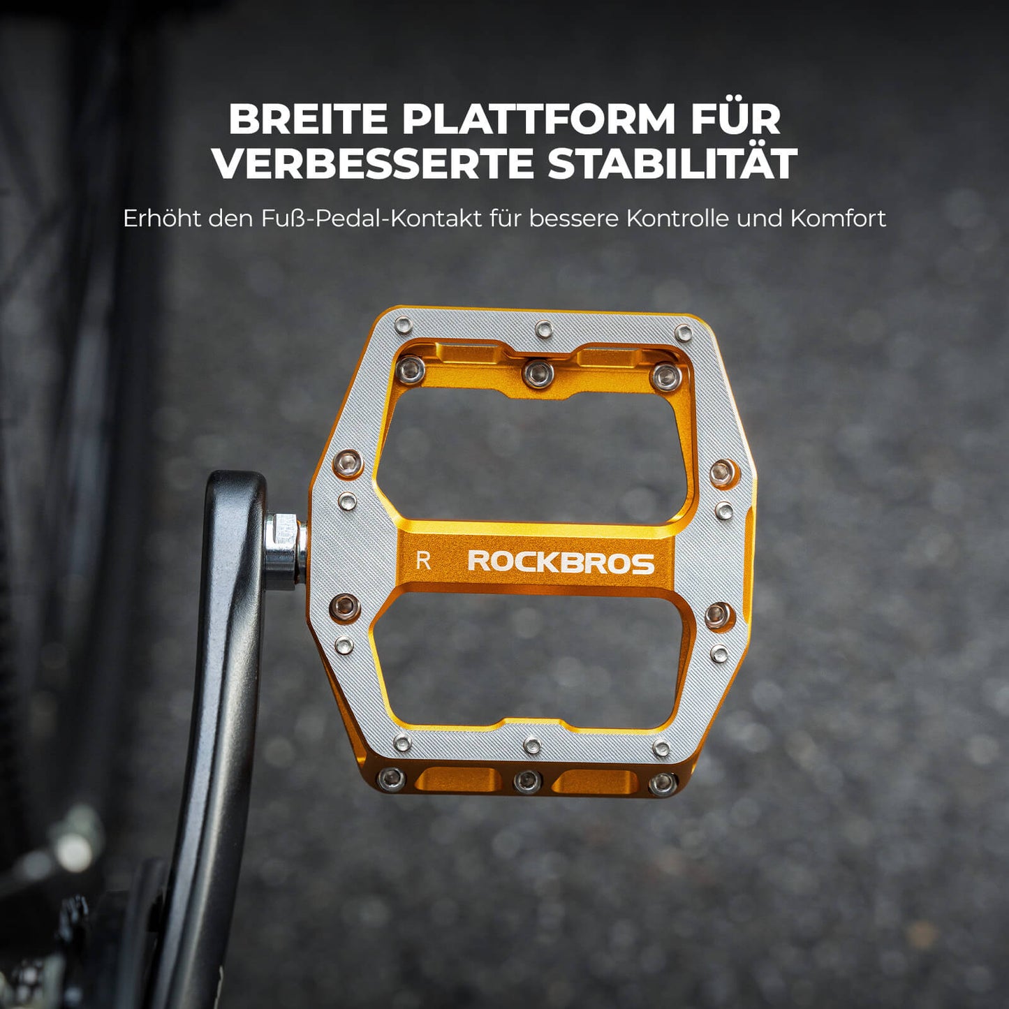 Pedale mit Anti-Rutsch-Stiften - Breite Plattform & Chrom-Molybdän-Achse ROCKBROS