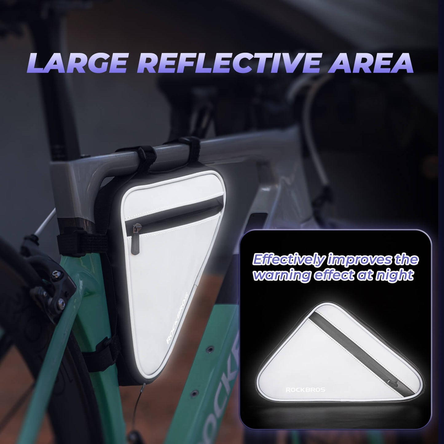 Fahrradtasche Reflektierende Rahmentasche Dreiecktasche 0,9L ROCKBROS
