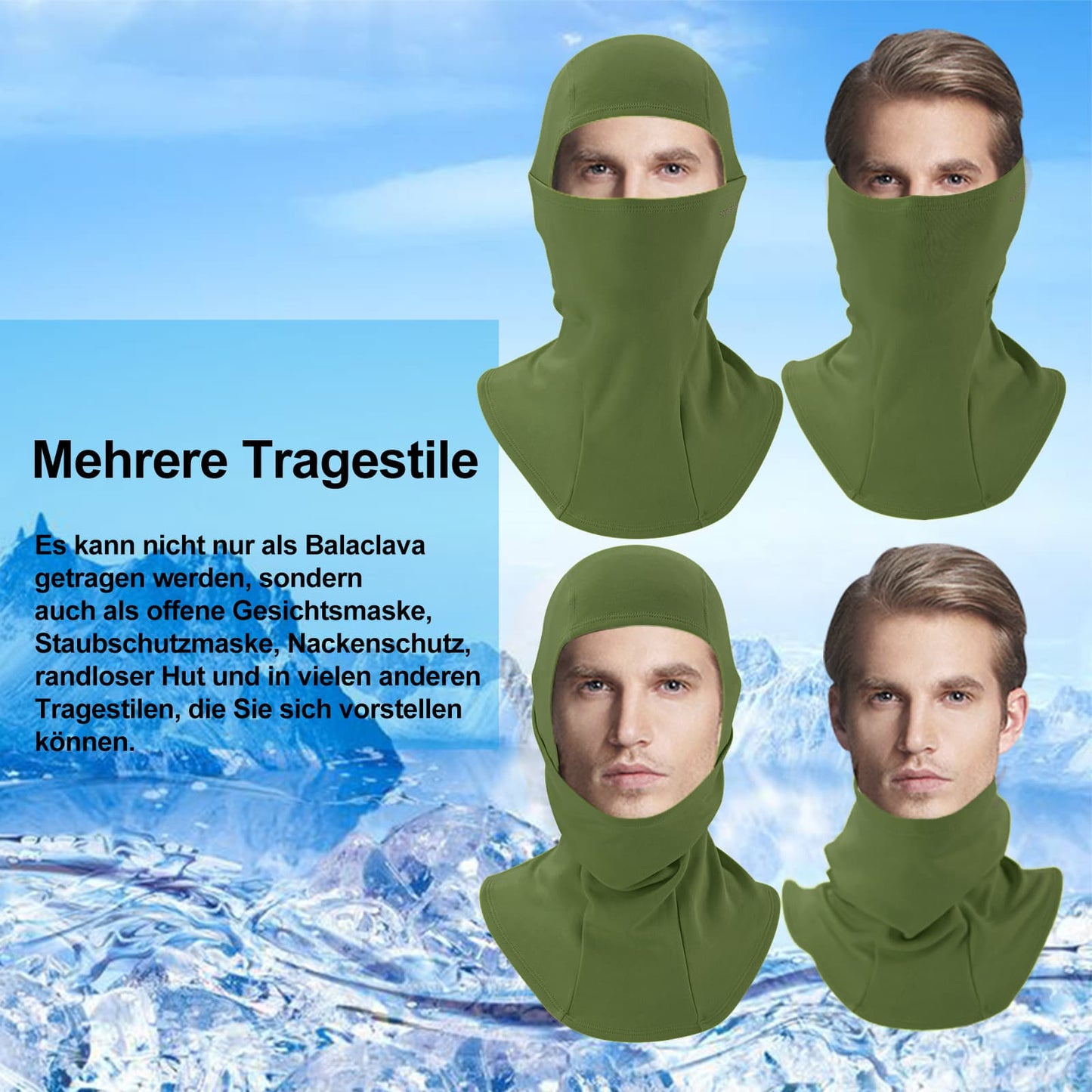 Sturmhaube 2er Set Herbst Winter Balaclava für Outdoorsports Unisex ROCKBROS