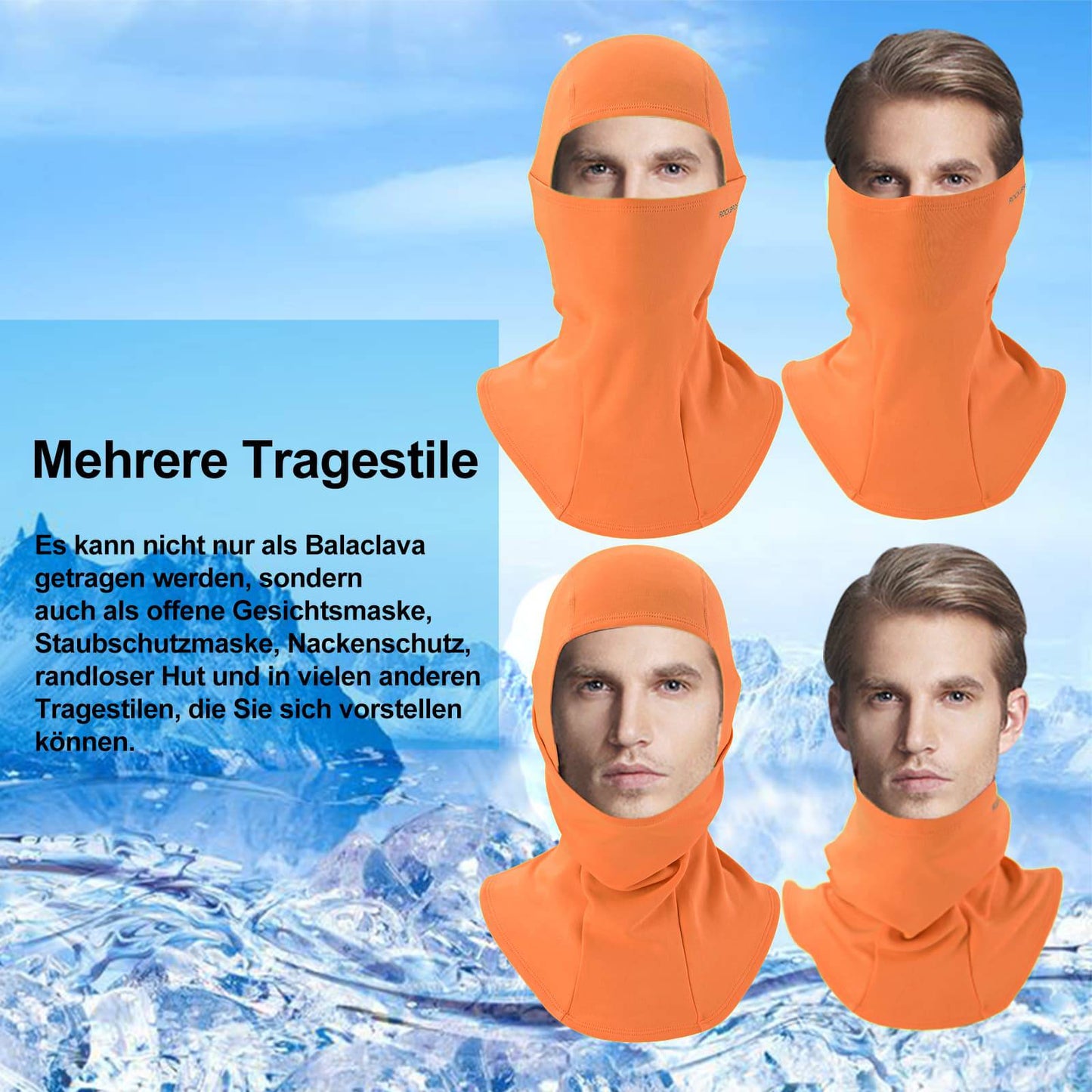 Sturmhaube 2er Set Herbst Winter Balaclava für Outdoorsports Unisex ROCKBROS