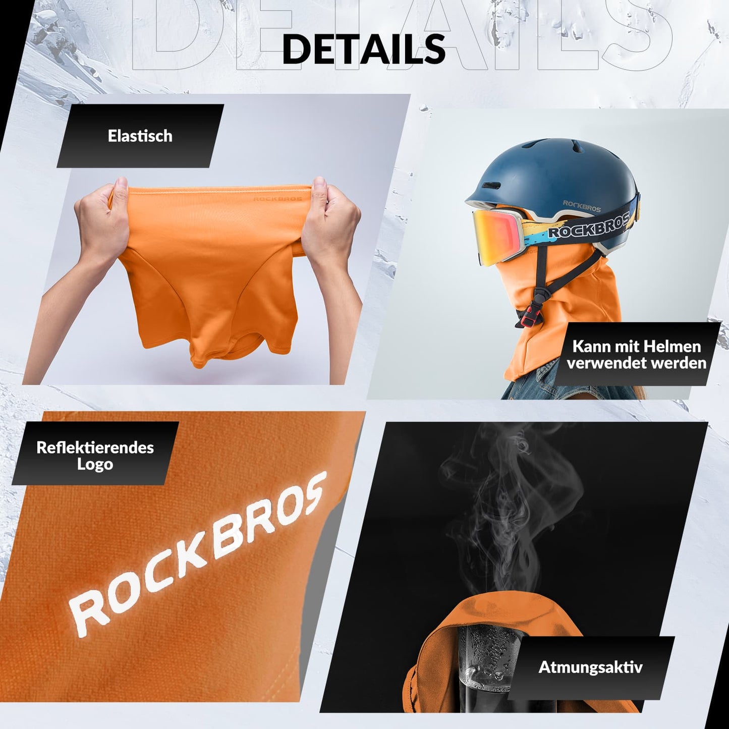 Sturmhaube 2er Set Herbst Winter Balaclava für Outdoorsports Unisex ROCKBROS