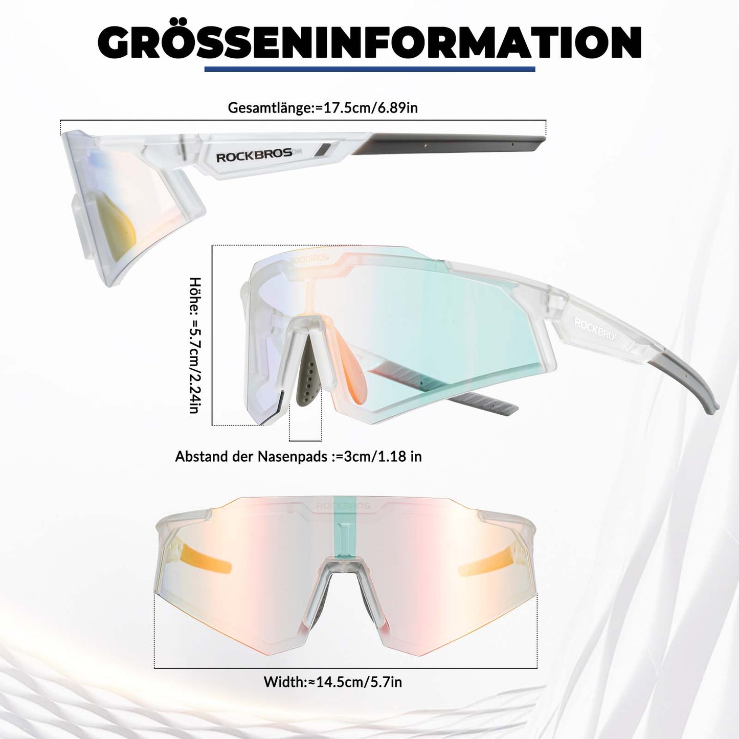 Sonnenbrille Fahrradbrille Selbsttönend Outdoor UV400 Schutz ROCKBROS