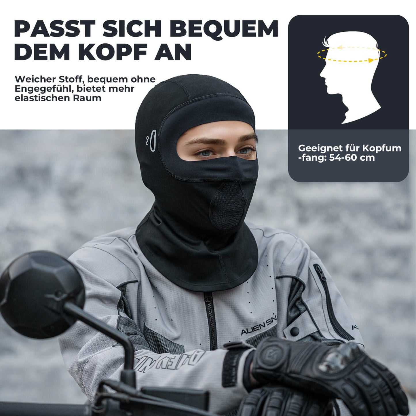 Sturmhaube Winddichte atmungsaktive Fleece-Balaclava für Outdoor-Sport Unisex ROCKBROS
