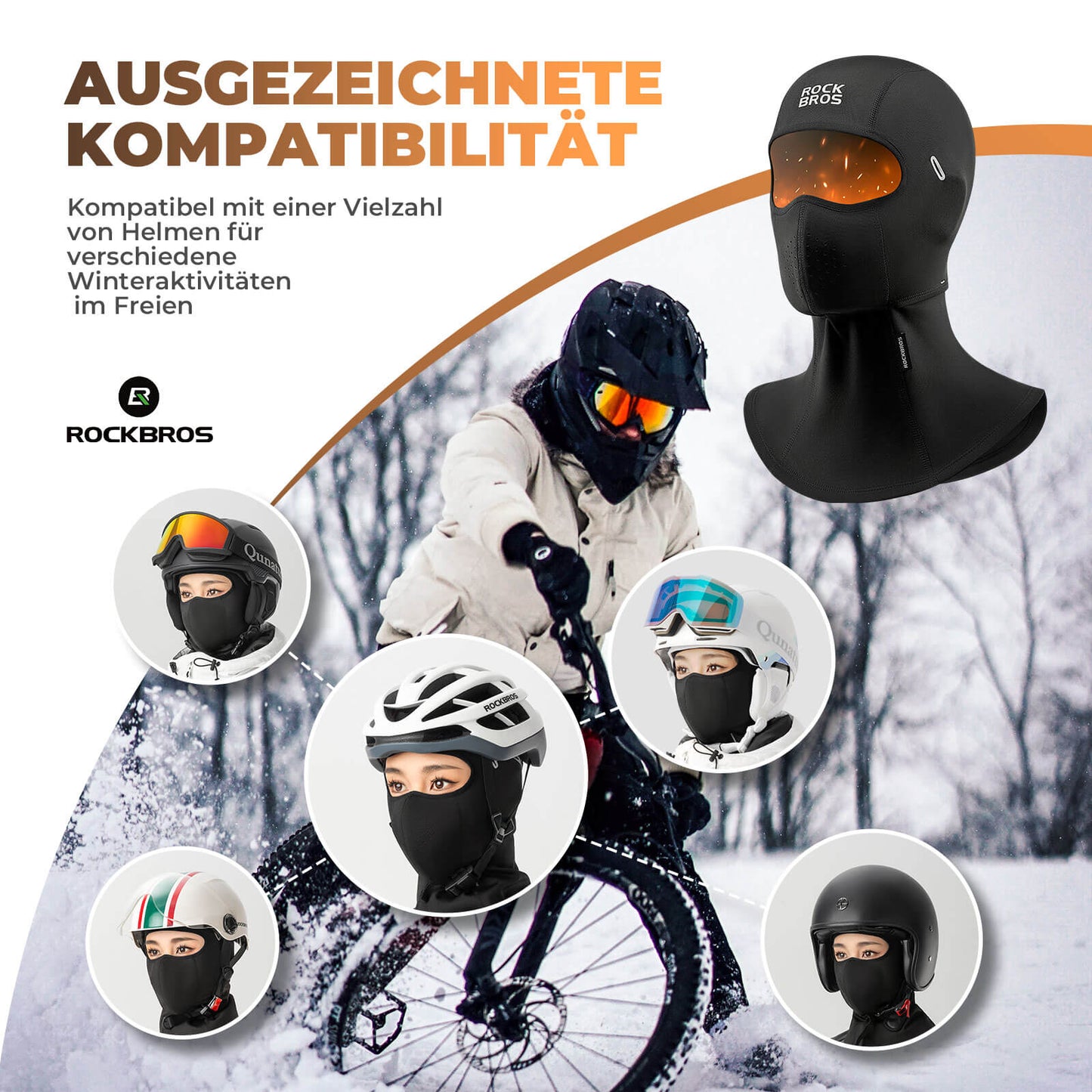 Sturmhauben Winddicht Balaclava Gesichtsschutz für Radfahren Unisex ROCKBROS