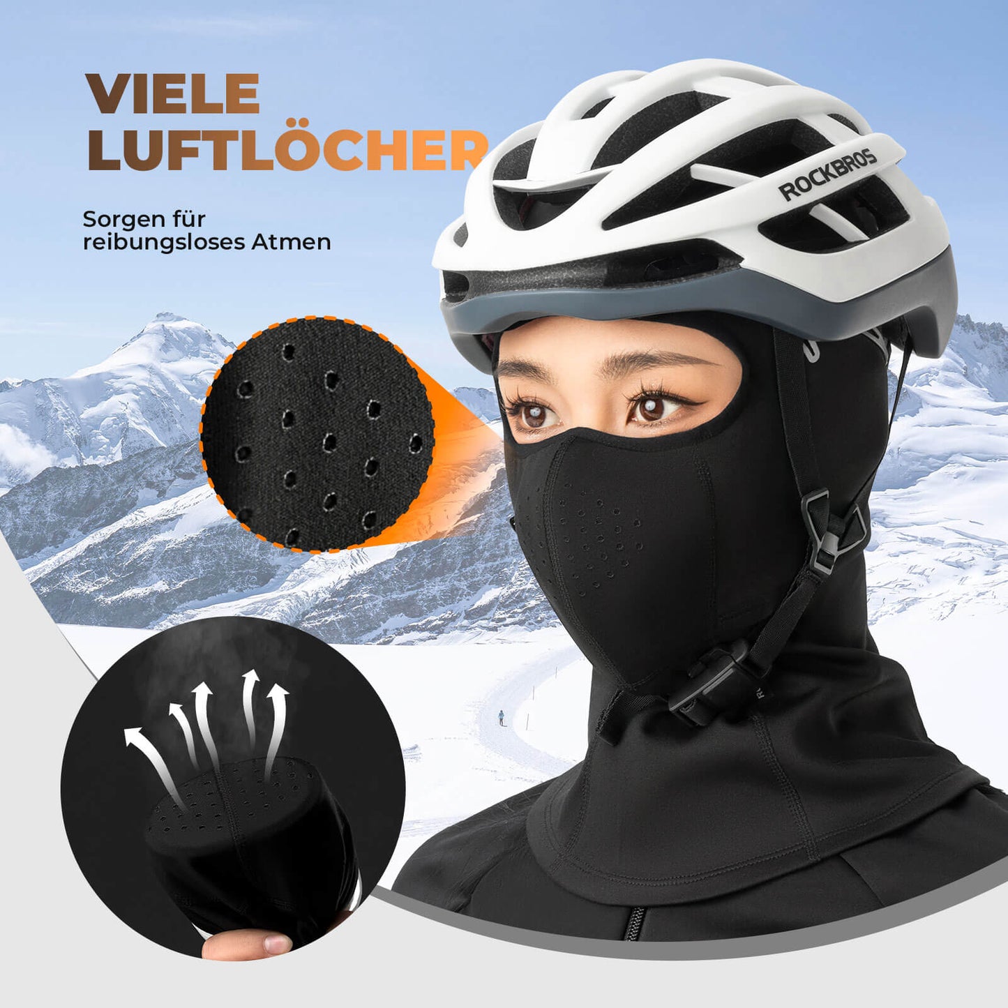 Sturmhauben Winddicht Balaclava Gesichtsschutz für Radfahren Unisex ROCKBROS