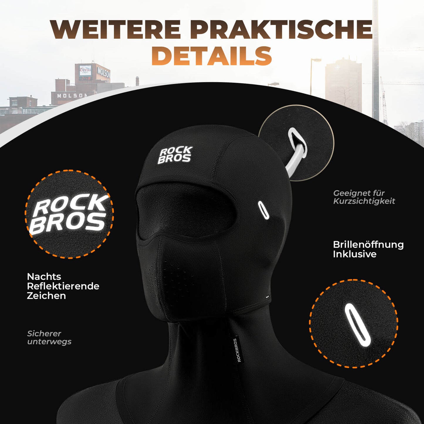 Sturmhauben Winddicht Balaclava Gesichtsschutz für Radfahren Unisex ROCKBROS