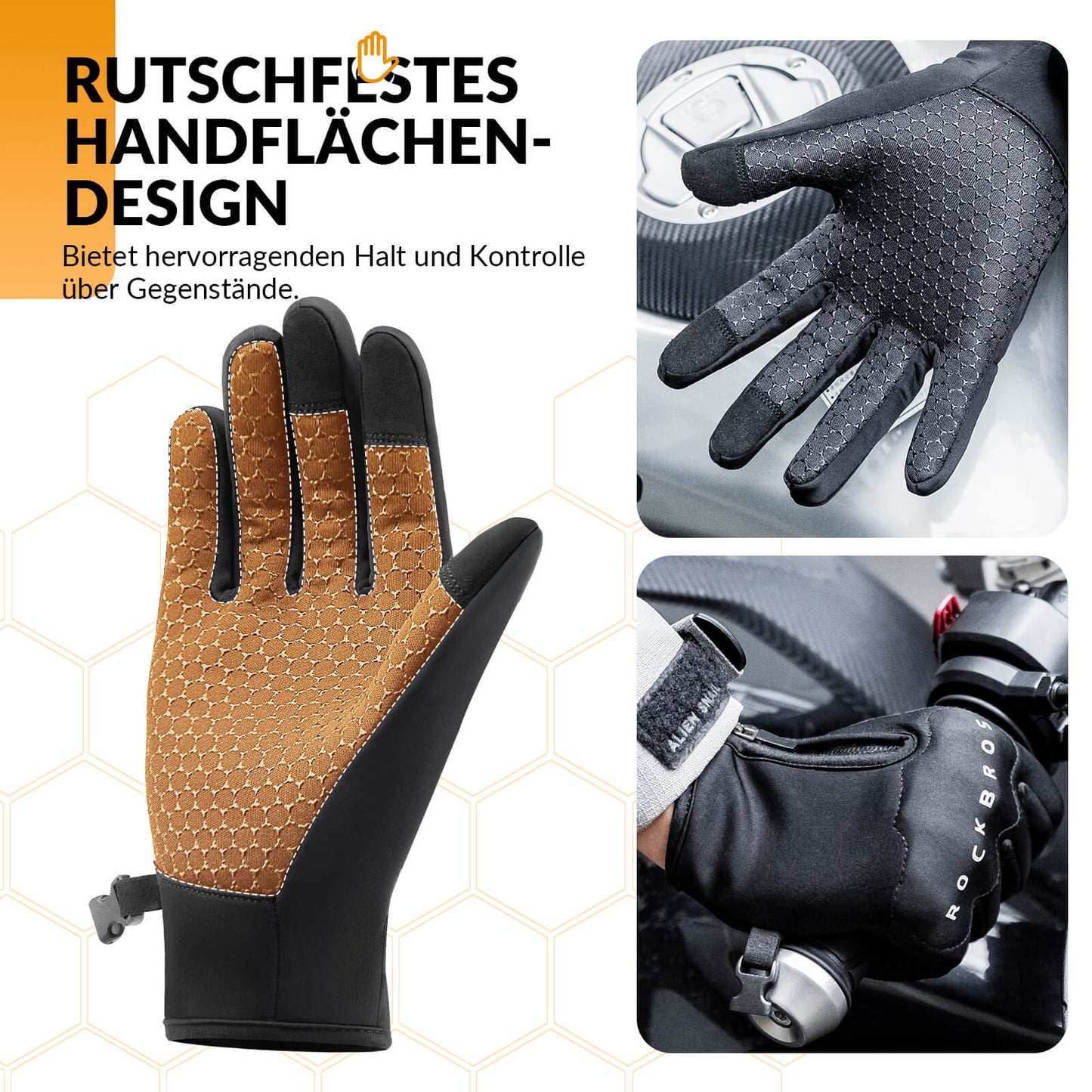 Winter Fahrradhandschuhe mit Gel Gepolstert Touchscreen-fähig ROCKBROS