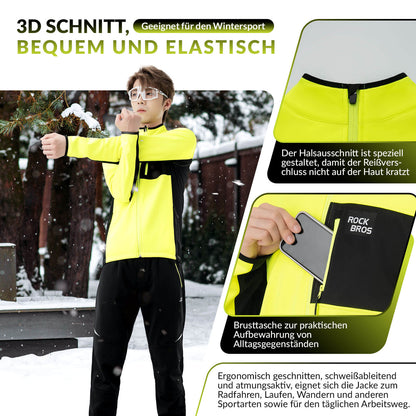 Winter Fahrradjacke Herren Winddicht Warm Wanderjacke ROCKBROS