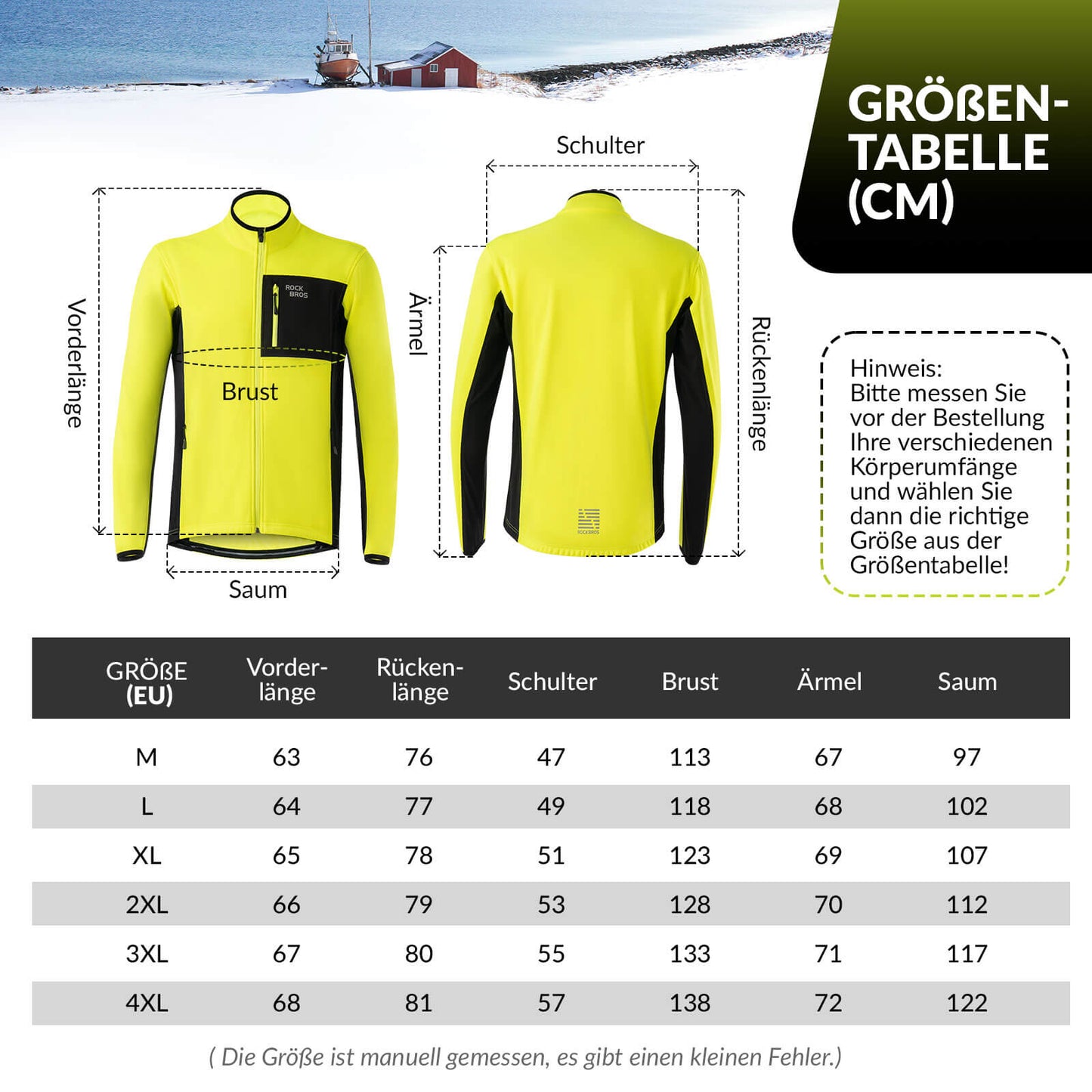 Winter Fahrradjacke Herren Winddicht Warm Wanderjacke ROCKBROS