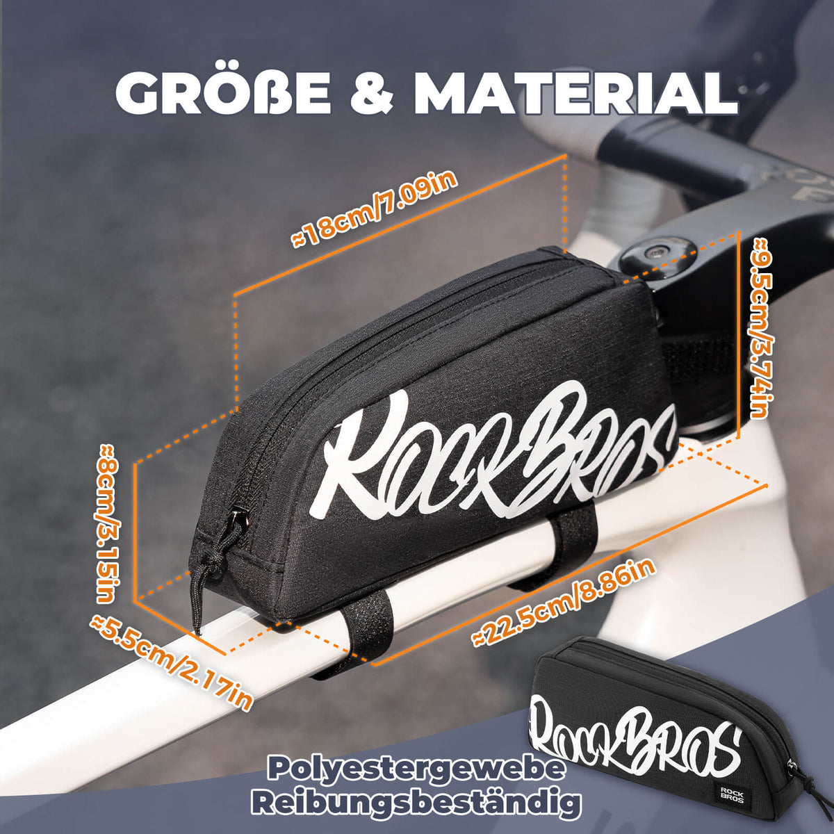 ROCKBROS Oberrohrtasche Rahmentasche 0,8L - SketchRide Series