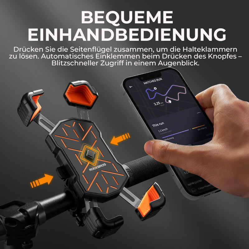 ROCKBROS Fahrrad Handyhalterung 360° Drehbar für 4,5-7,2 Zoll