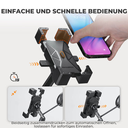 ROCKBROS Fahrrad Handyhalterung 360° Drehbar für Handy 4.5~7.2"