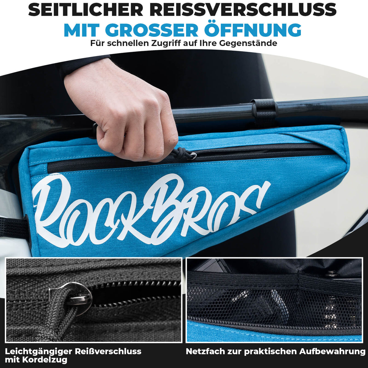 ROCKBROS Rahmentasche mit Klettbandverschluss 1,9L - SketchRide Series