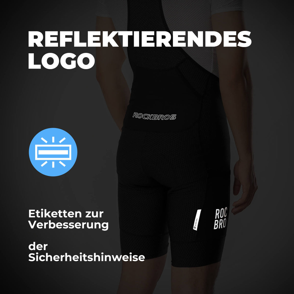 ROCKBROS Herren Fahrrad Trägerhose mit Sitzpolster Atmungsaktiv Sommer