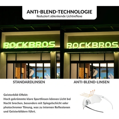 ROCKBROS Fahrradbrille Verspiegelte Gläser UV400-Schutz Ohne Rahmen -SWIFT