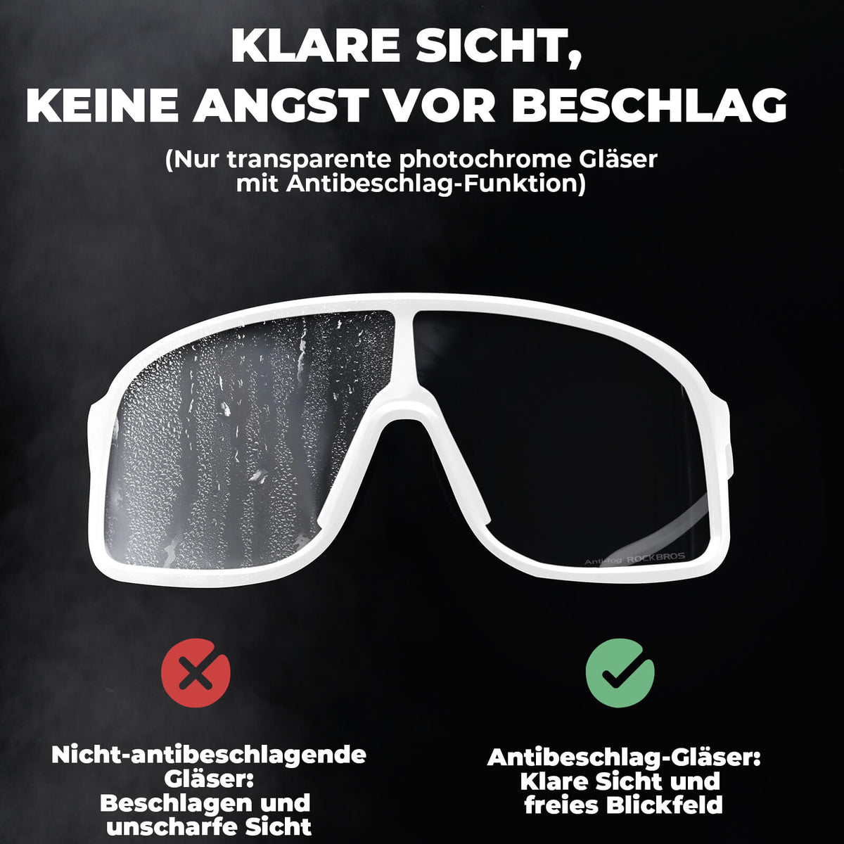 ROCKBROS Sonnenbrille Selbsttönend UV400-Schutz
