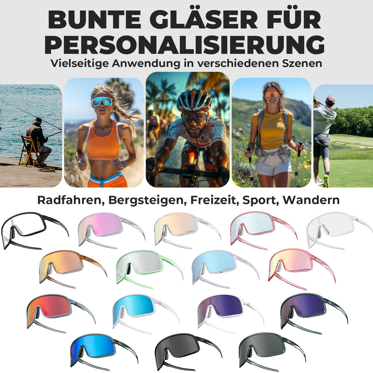ROCKBROS Sonnenbrille Selbsttönend UV400-Schutz