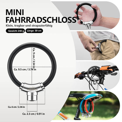 Fahrradschloss Kabelschloss mit Klettverschlüssen ohne Schlüssel ROCKBROS