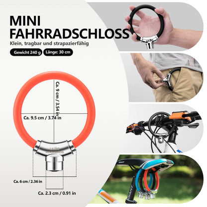 Fahrradschloss Kabelschloss mit Klettverschlüssen ohne Schlüssel ROCKBROS