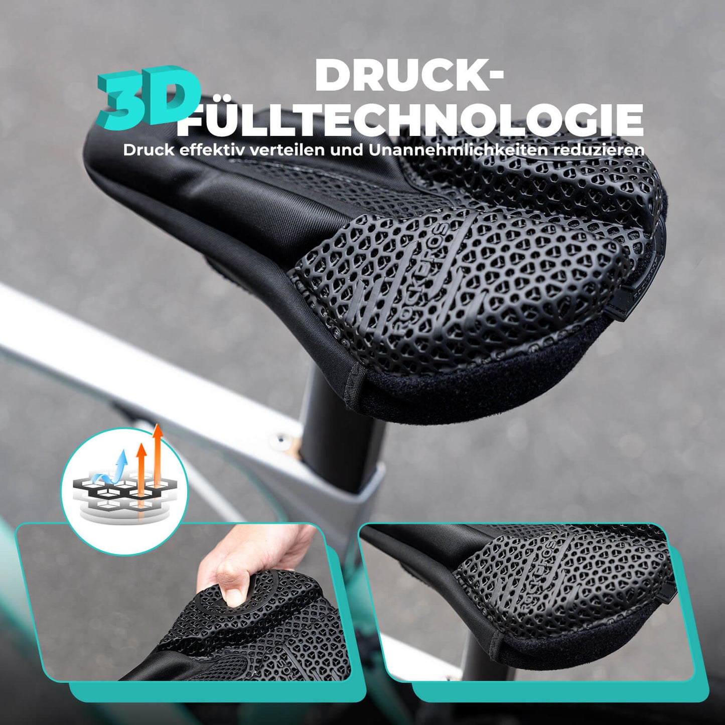 Fahrradsitz Überzug Sattelbezug Polsterung 3D Stoßdämpfend ROCKBROS